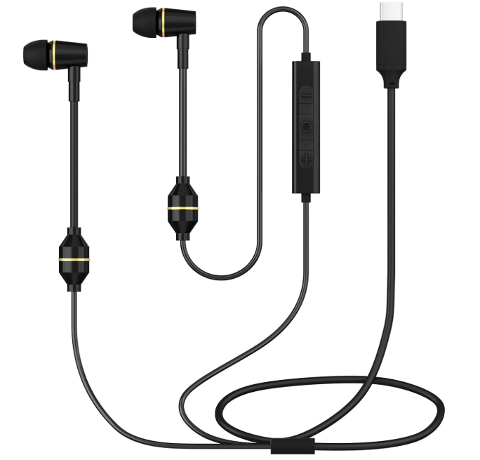 Air Tube Headphones USB C (Black)