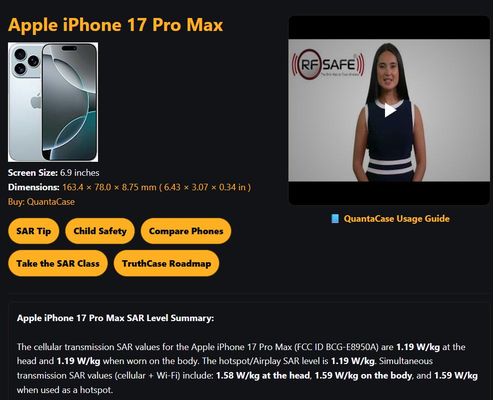 🧾Full Specs + SAR Ranking