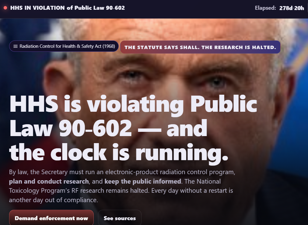👉 Enforce the Law — Restart NTP Wireless Research (HHS · PL 90‑602)