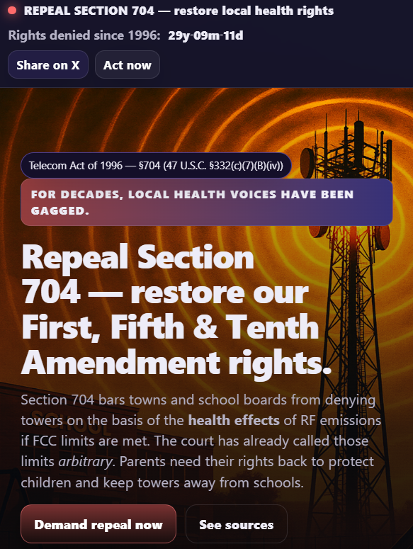 👉 End the Health Gag in Antenna Siting (Section 704)