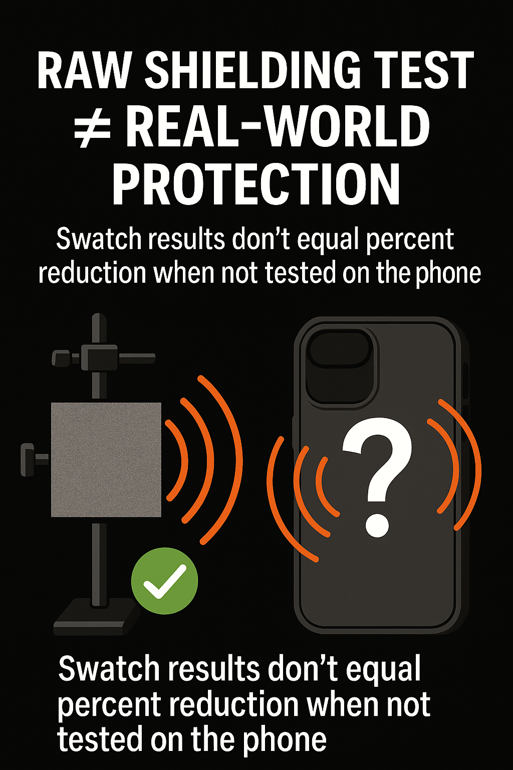 Raw shielding test does not equal real-world protection graphic