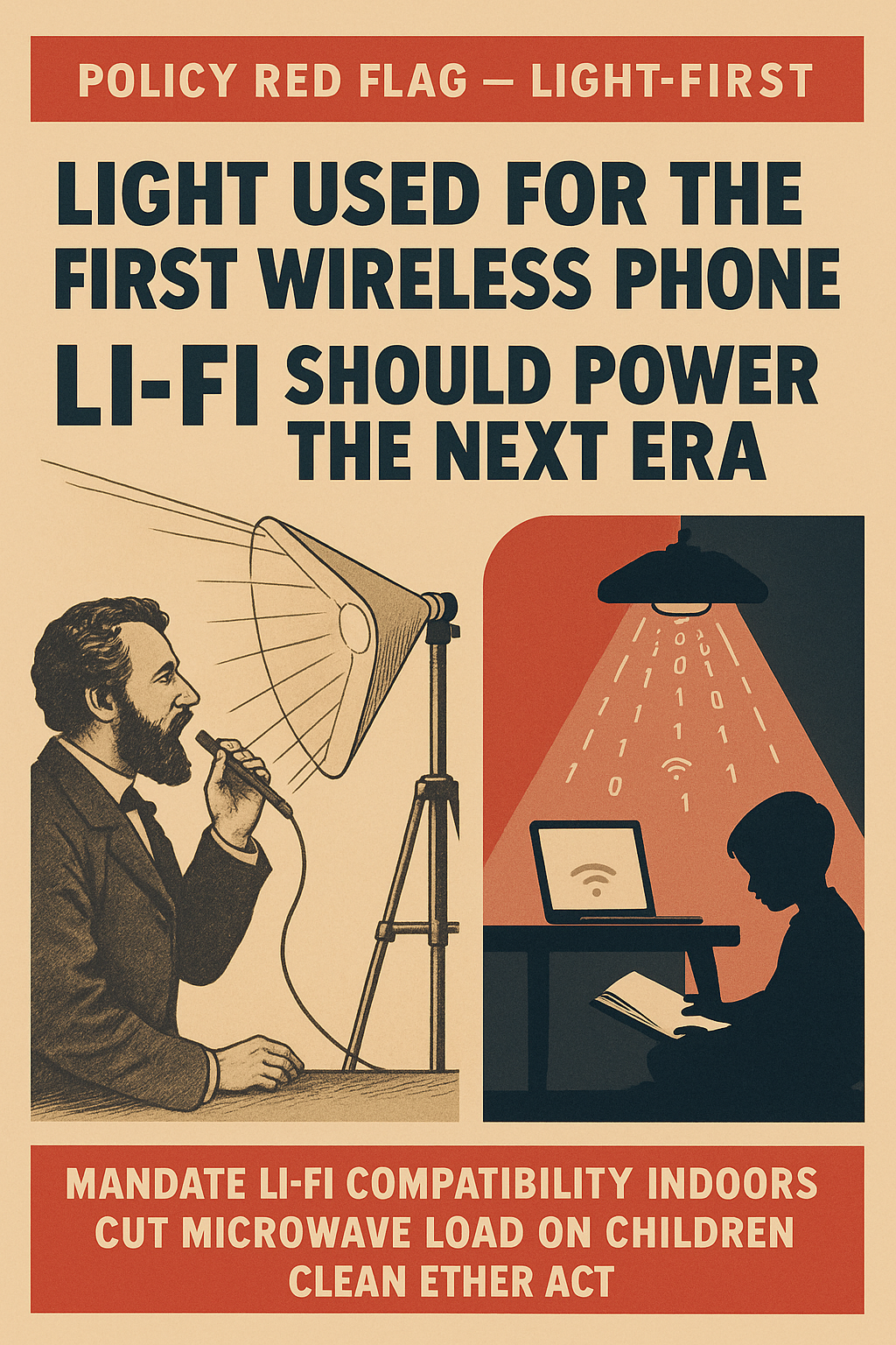 Light-first Li-Fi compatibility and Clean Ether Act graphic