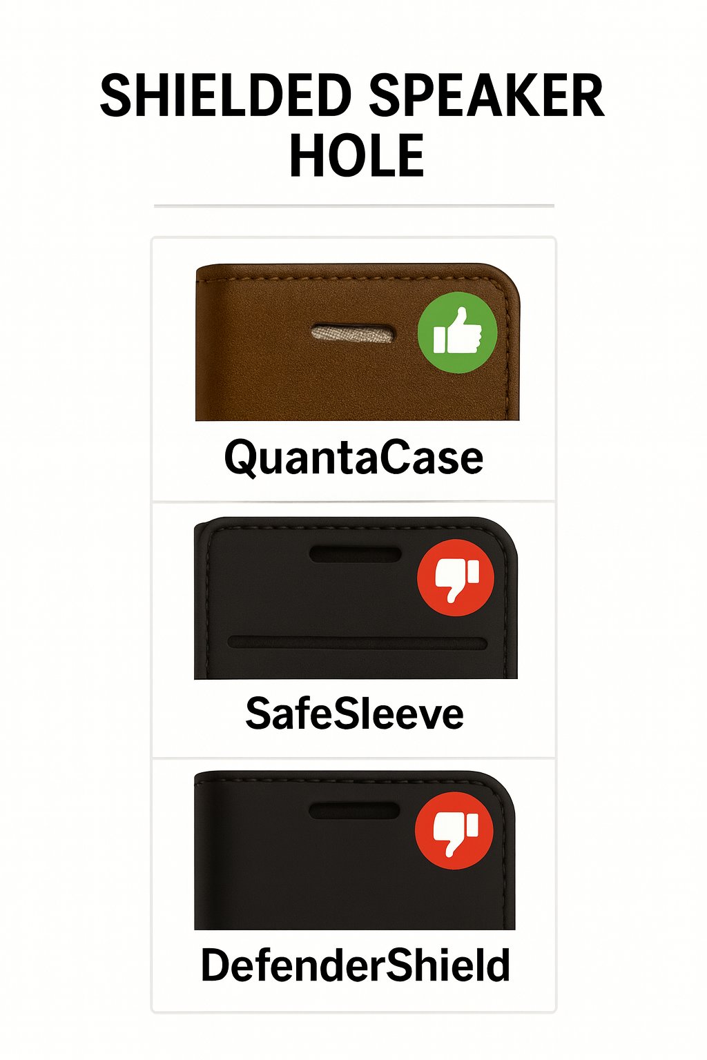Shielded speaker hole comparison image