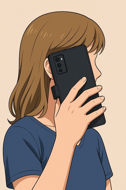 Hold to ear with shielded flap closed