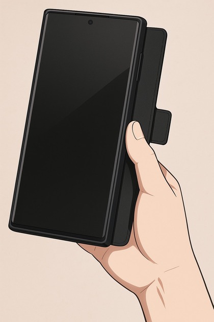 Speakerphone hold front angle