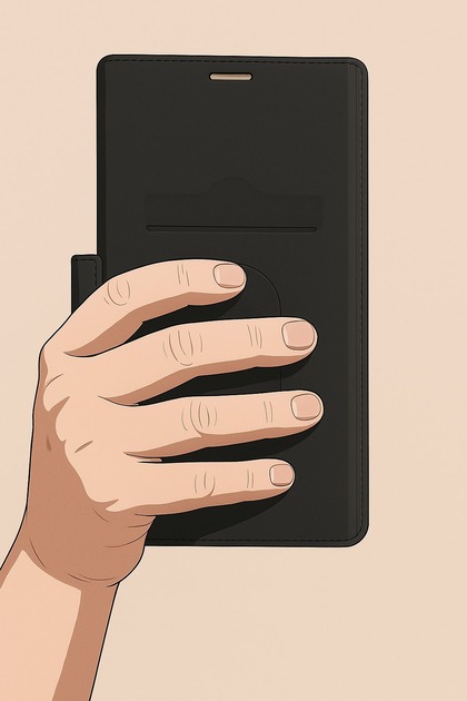 Speakerphone hold rear support view