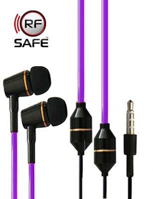 RF Safe purple, stereo Air-Tube headset