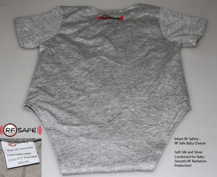 100% Cotton Baby Onesie Lined with Soft Silk and Silver Combined for Baby Smooth RF Radiation Protection!