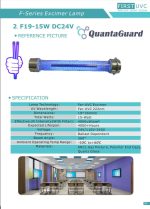 QuantaLamp Excimer 15-Watt 222nm Far-UVC Light Bulb First-UVC FUV-Series 15w Far-UV Light 24V DC
